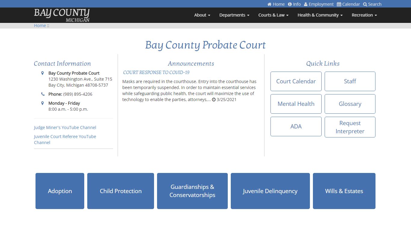 Probate & Juvenile Court - Bay County, Michigan